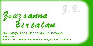 zsuzsanna birtalan business card